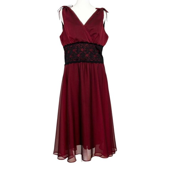 Connected Vintage Y2K Sleeveless Babydoll Sheer Overlay Lace Whimsigoth Dress 14 - Picture 1 of 15